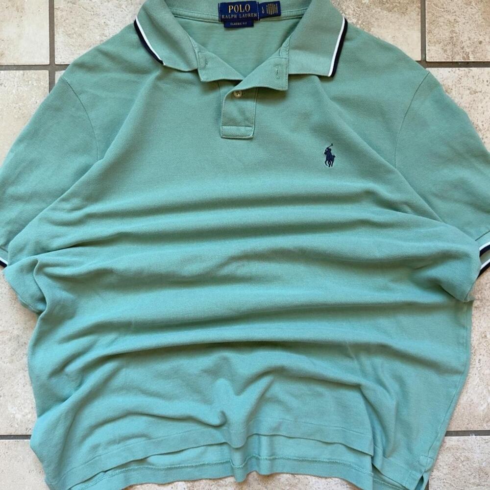 Polo by Ralph Lauren Green Classic Fit Short Sleeve Polo Shirt - Size L